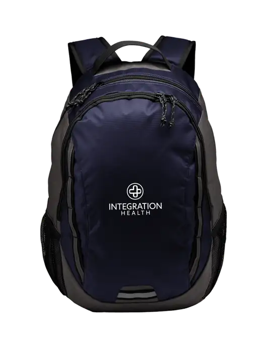 Ridge Deep Navy/Dark Charcoal Laptop Backpack w/Integration Health Logo