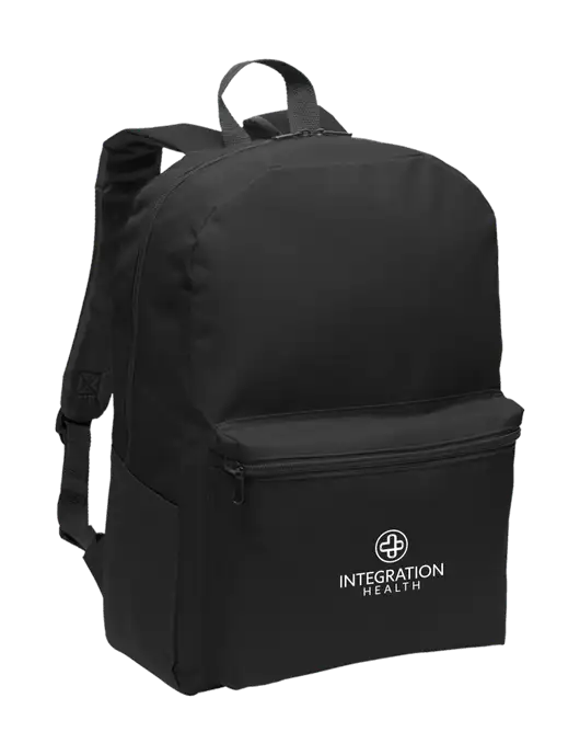 Casual Black Lightweight Laptop Backpack w/Integration Health Logo