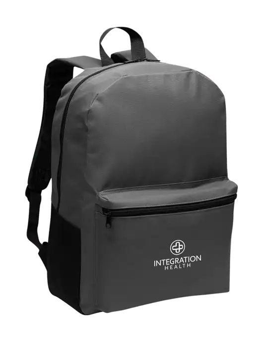 Casual Dark Charcoal Lightweight Laptop Backpack w/Integration Health Logo