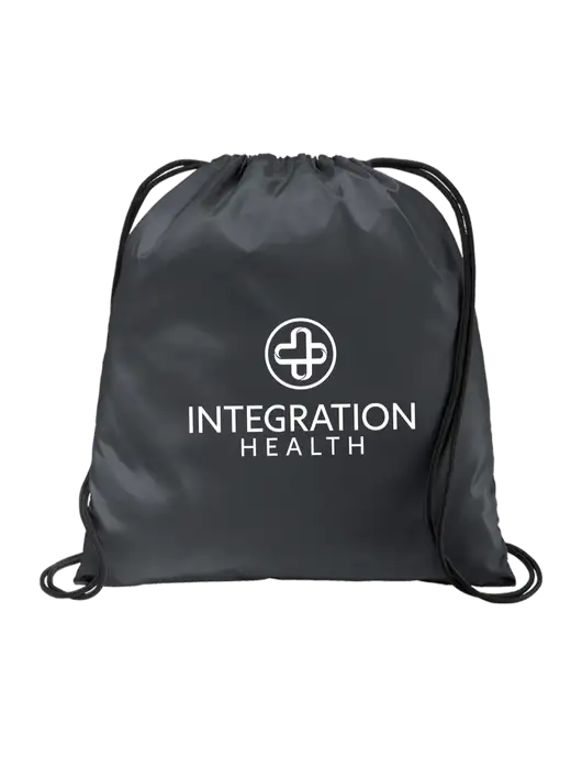 Drawstring  Graphite Grey Cinch Pack w/Integration Health Logo