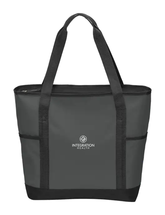 On the Go Charcoal/Black Tote  w/Integration Health Logo