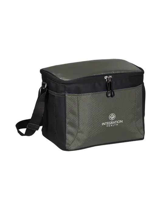 12 Can Grey/Black Cube Cooler w/Integration Health Logo