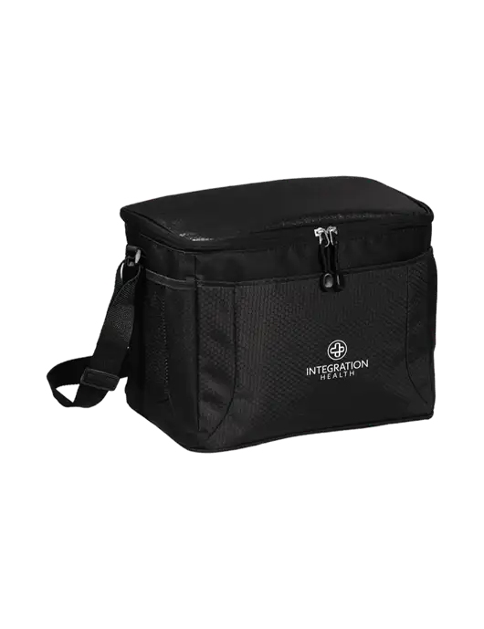 12 Can Black/Black Cube Cooler  w/Integration Health Logo