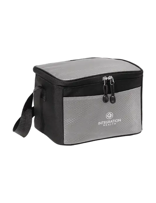 6 Can Grey/Black Cube Cooler w/Integration Health Logo