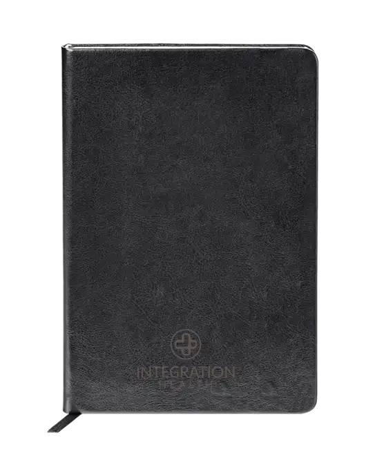Fabrizio Black Hard Cover 5.75 x 8.3 Journal w/Integration Health Logo