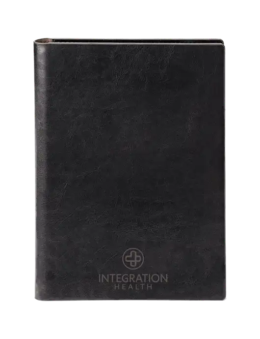 Fabrizio Black 7 x 9.625 Padfolio & Notepad w/Integration Health Logo