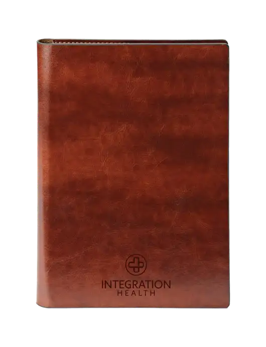 Fabrizio Brown 7 x 9.625 Padfolio & Notepad w/Integration Health Logo