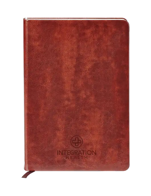 Fabrizio Brown Hard Cover 5.75 x 8.3 Journal w/Integration Health Logo