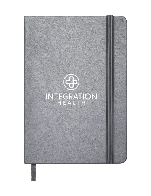 Granite Dark Grey Hardcover Journal, 5.62 X  8.37 w/Integration Health Logo