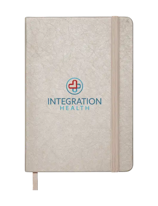 Granite Light Grey Hardcover Journal, 5.62 X  8.37 w/Integration Health Logo