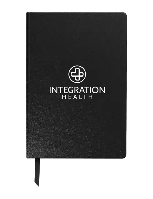 Achieve Black Hardcover Journal, 5.5 x 8.37 w/Integration Health Logo