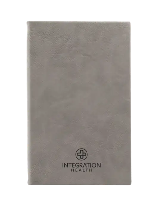 Grey Leatherette 5.25 x 8.25 Journal w/Integration Health Logo