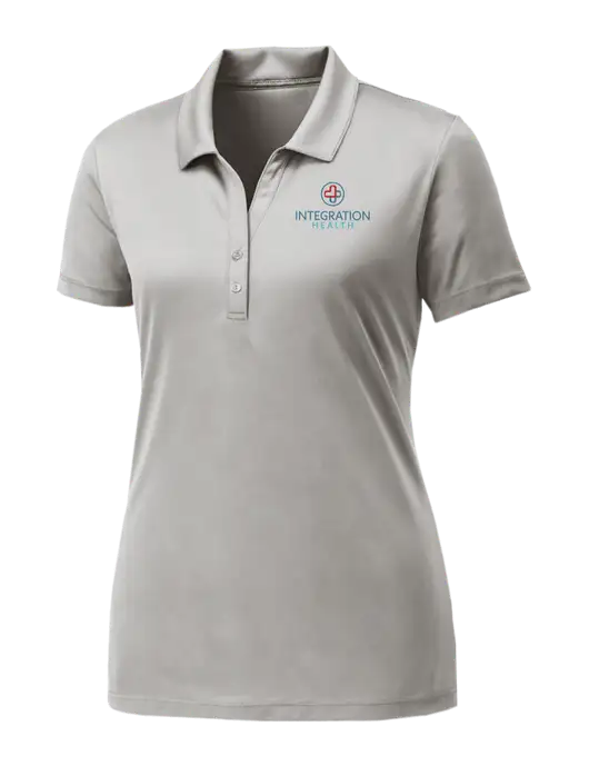 Womens Very Light Grey PosiCharge Competitor Polo w/Integration Health Logo