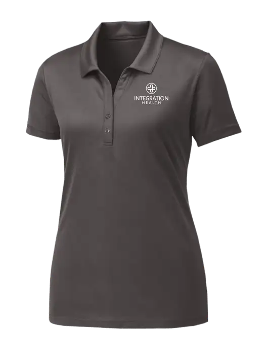 Womens Dark Grey PosiCharge Competitor Polo w/Integration Health Logo