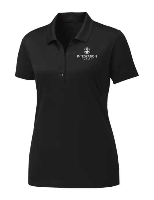 Womens Black PosiCharge Competitor Polo w/Integration Health Logo