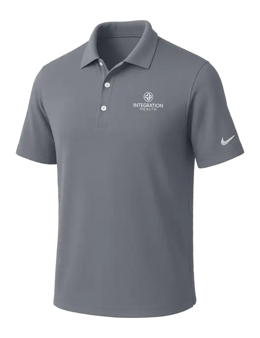 NIKE Medium Grey Dri-Fit Micro Pique Polo w/Integration Health Logo