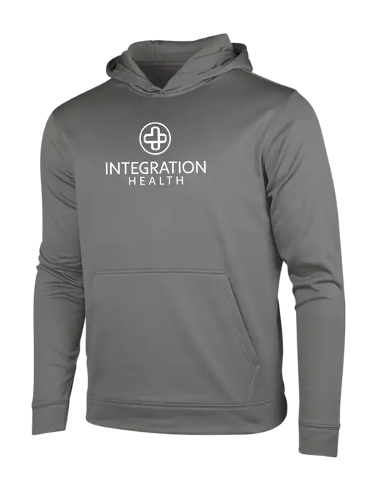 Dark Smoke Grey Sport-Wick Fleece Hooded Pullover w/Integration Health Logo