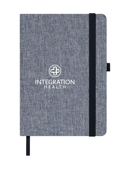 Twill Grey Heathered 5 x 7 Journal w/Integration Health Logo