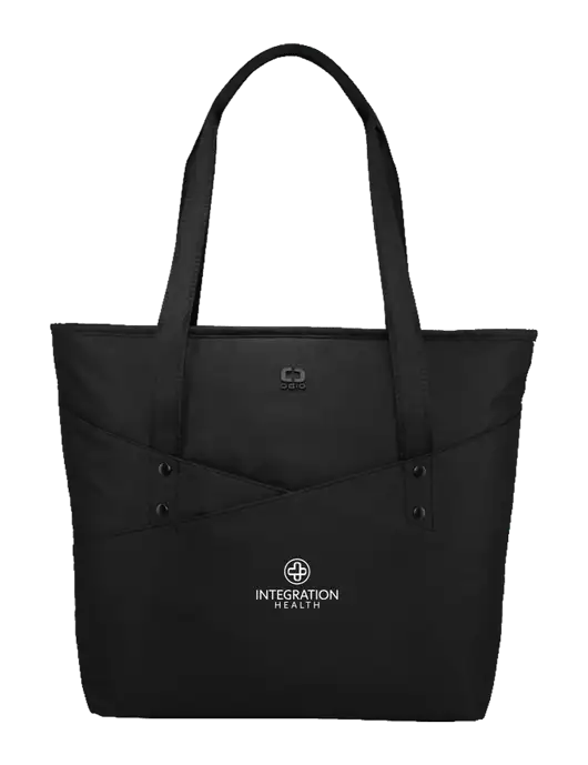 OGIO Black Downtown Tote 
 w/Integration Health Logo