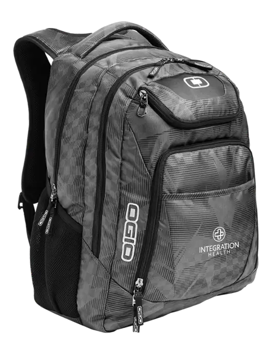 OGIO Race Day Silver Excelsior Laptop Backpack w/Integration Health Logo