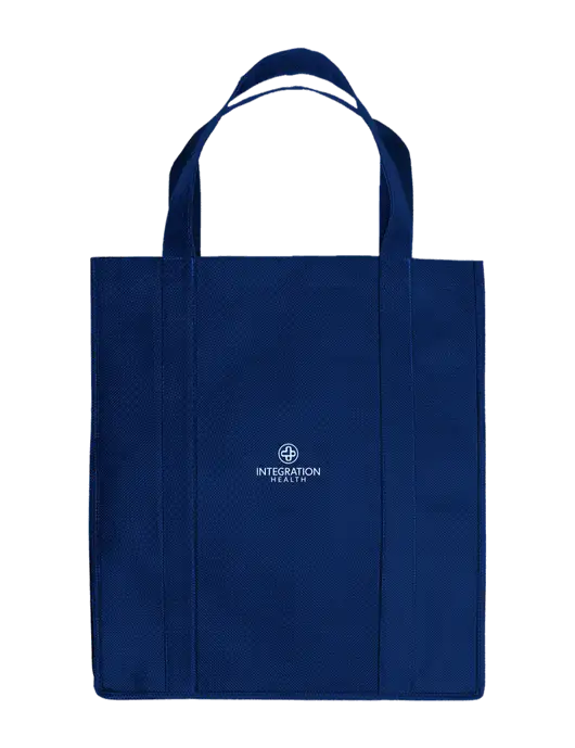 Eco Reusable Jumbo Navy Blue Shopping Bag w/Integration Health Logo