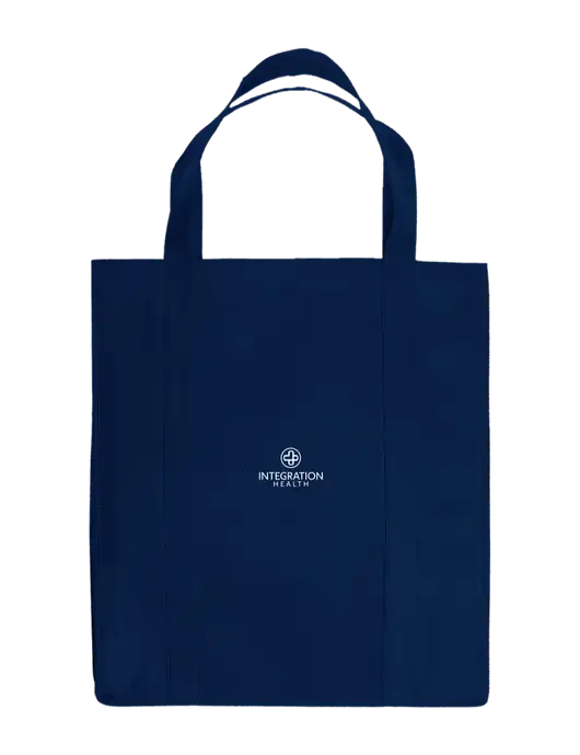 Eco Reusable Jumbo Navy Blue Shopping Bag w/Integration Health Logo