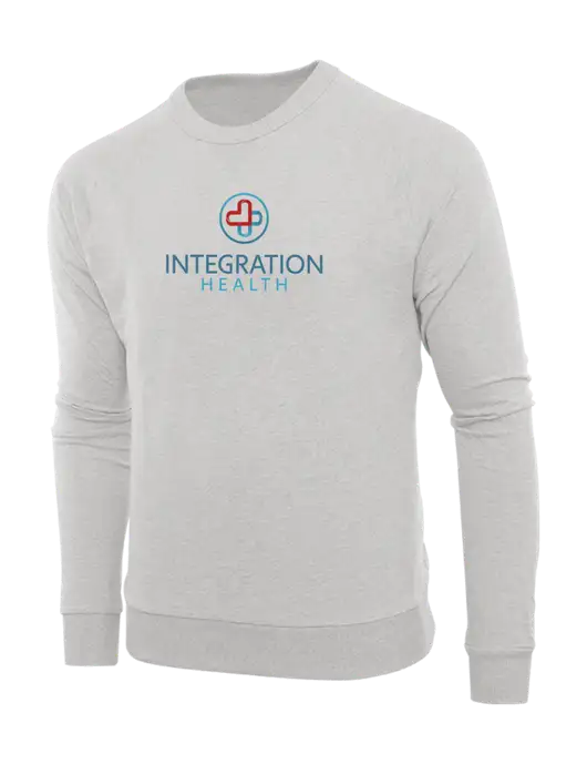 Allmade Granite Grey Heather Organic French Terry Crewneck Sweatshirt w/Integration Health Logo
