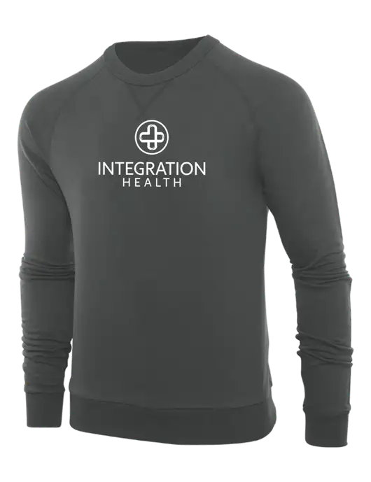 Allmade Charcoal Grey Organic French Terry Crewneck Sweatshirt w/Integration Health Logo