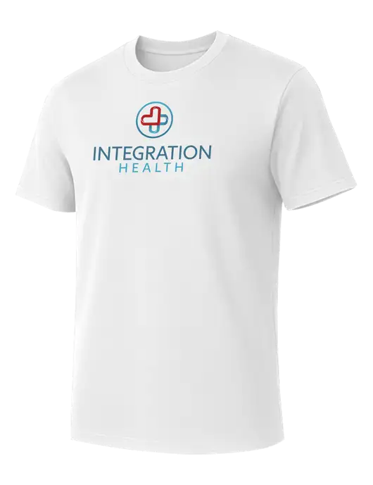 Allmade Bright White Organic Cotton Tee w/Integration Health Logo