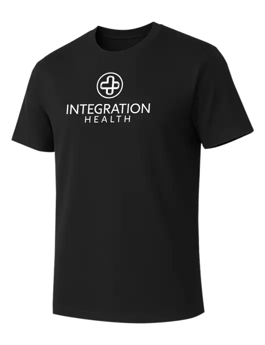 Allmade Deep Black Organic Cotton Tee w/Integration Health Logo