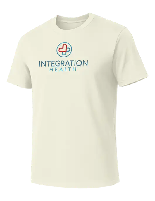 Allmade White Sand Organic Cotton Tee w/Integration Health Logo