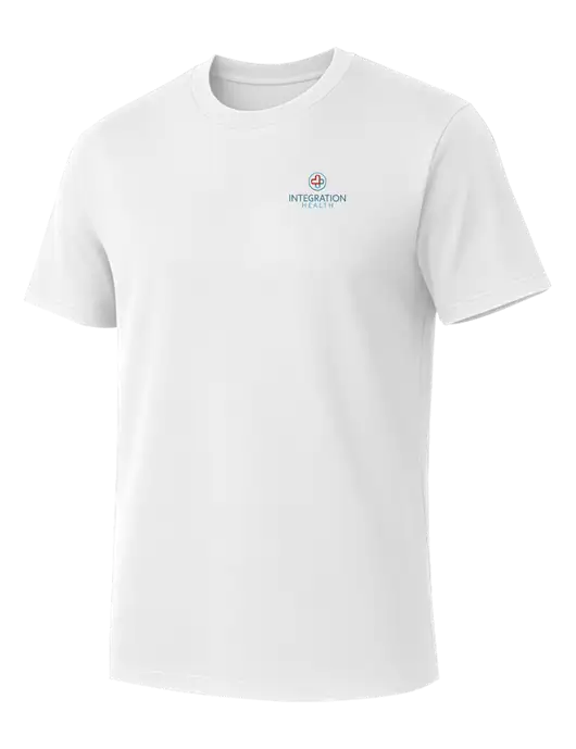 Allmade Bright White Organic Cotton Tee w/Integration Health Logo