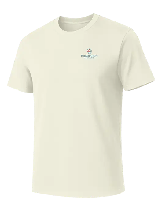 Allmade White Sand Organic Cotton Tee w/Integration Health Logo