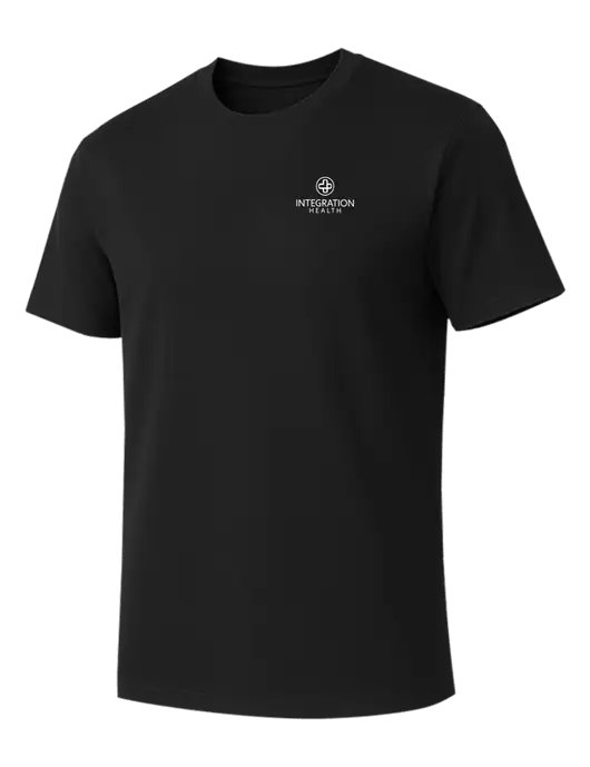 Allmade Deep Black Organic Cotton Tee w/Integration Health Logo