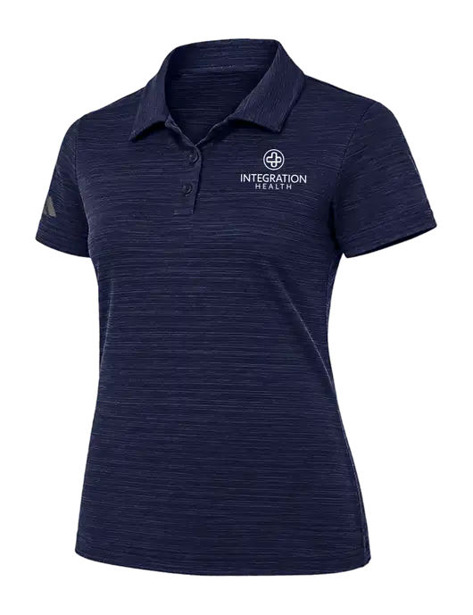 Adidas Womens Navy Textured Stripe Polo w/Integration Health Logo