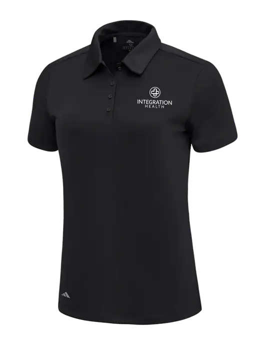 Adidas Black Womens Ultimate Solid Polo w/Integration Health Logo