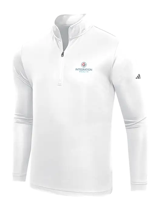 Adidas White  Lightweight Quarter Zip Pullover w/Integration Health Logo