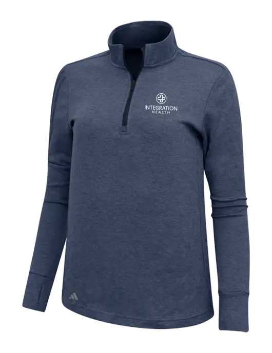 Adidas Navy Melange Womens 3 Stripes Quarter Zip Sweater w/Integration Health Logo