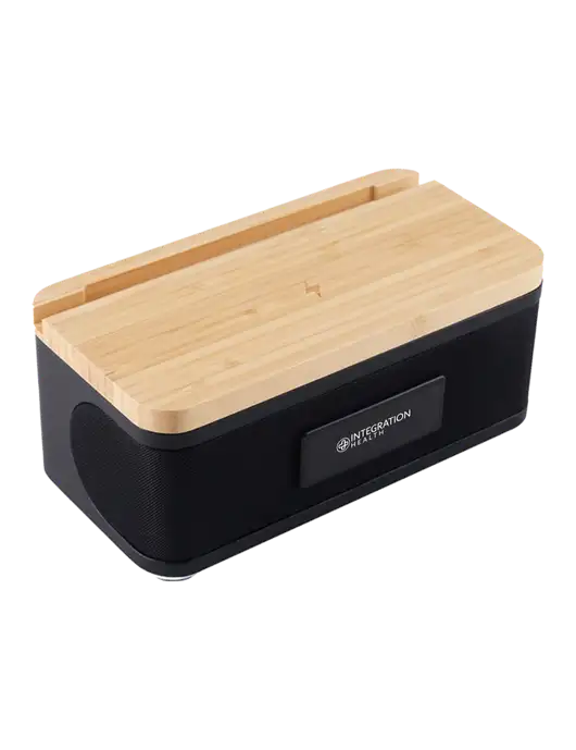 Bamblock Bamboo/Black Speaker & Charger w/Integration Health Logo