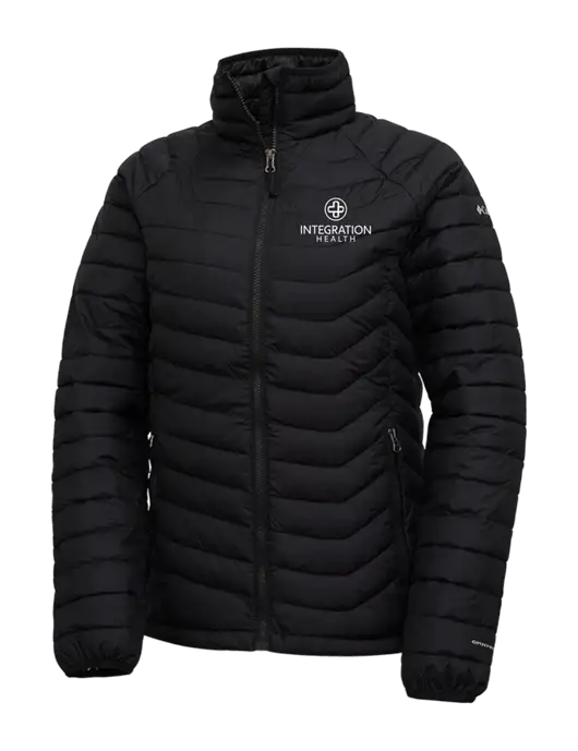 Columbia Black Womens Powder Lite Jacket w/Integration Health Logo