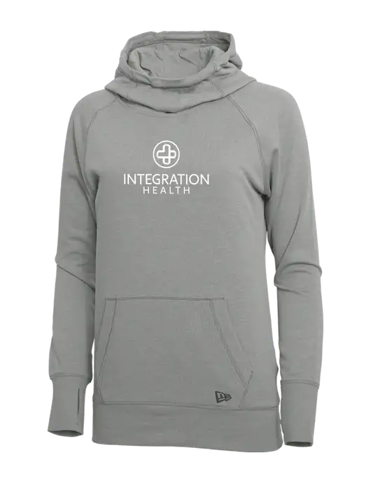 New Era Shadow Grey Heather Womens Tri-Blend Fleece Pullover Hoodie w/Integration Health Logo