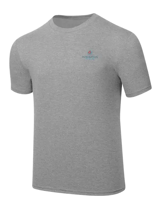 Simply Soft Heathered Light Grey 4.5oz  Poly/Combed Ring Spun Cotton T-Shirt w/Integration Health Logo