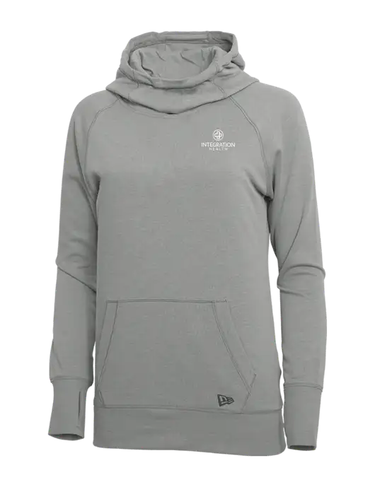 New Era Shadow Grey Heather Womens Tri-Blend Fleece Pullover Hoodie w/Integration Health Logo