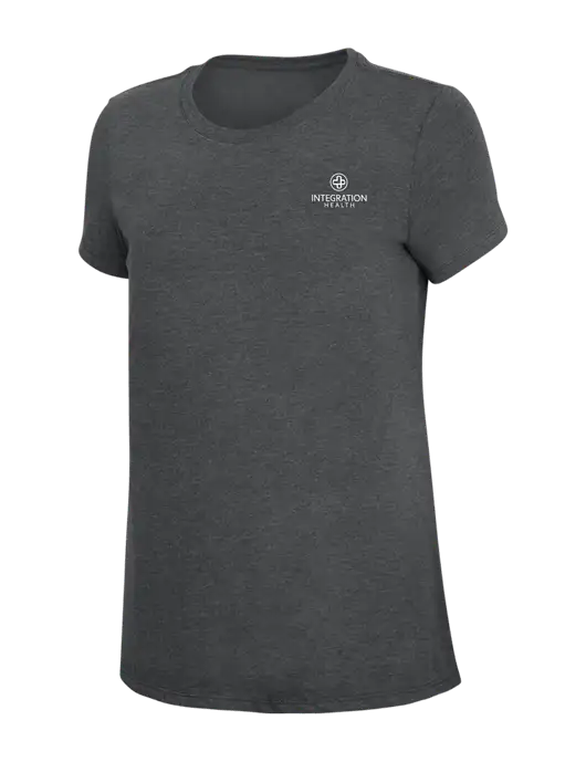 Womens Simply Soft Charcoal 4.5oz Poly/Combed Ring Spun Cotton T-Shirt w/Integration Health Logo