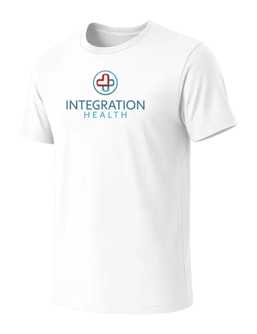 BELLA+CANVAS White Blend CVC Short Sleeve Tee w/Integration Health Logo