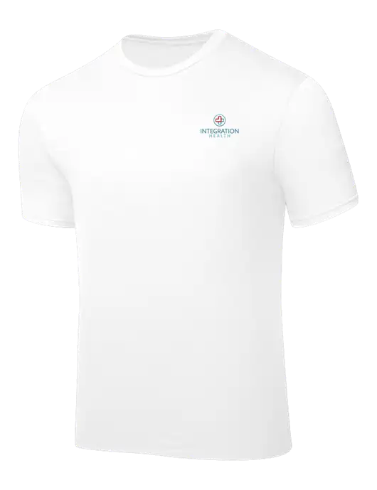 White PosiCharge Competitor Tee w/Integration Health Logo