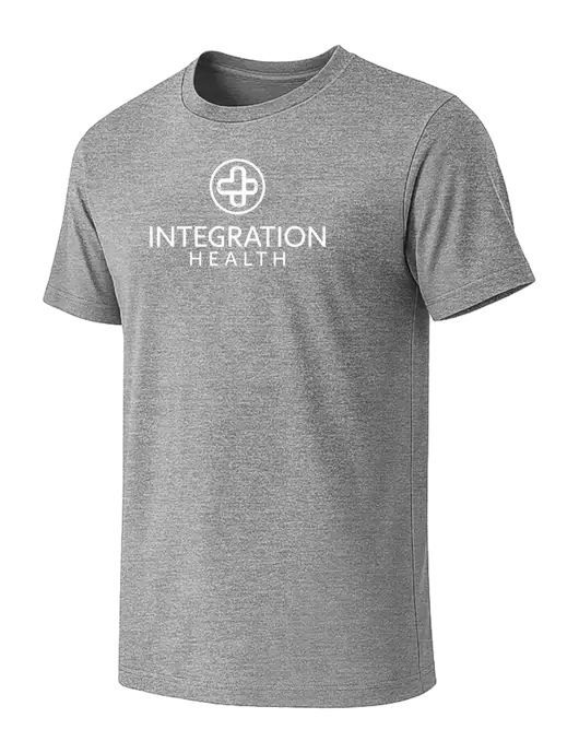 BELLA+CANVAS Heather Grey CVC Short Sleeve Tee w/Integration Health Logo