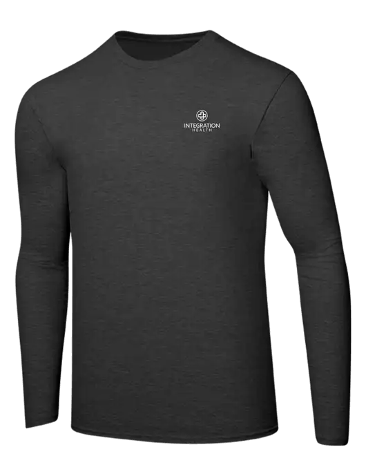 Ring Spun Dark Heather Grey 4.5 oz Long Sleeve T-Shirt w/Integration Health Logo