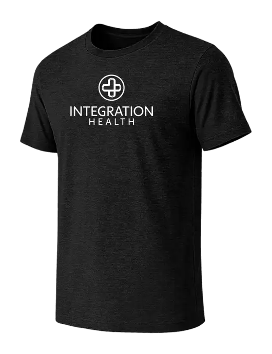 BELLA+CANVAS Black Heather CVC Short Sleeve Tee w/Integration Health Logo