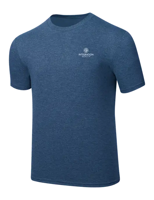 Simply Soft Heathered Navy 4.5oz  Poly/Combed Ring Spun Cotton T-Shirt w/Integration Health Logo